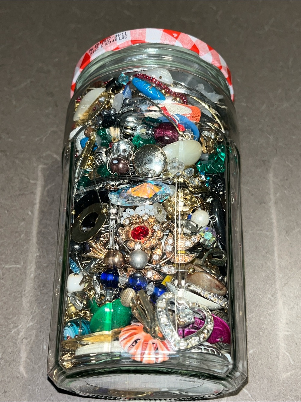 Craft Mixed Assorted Jewelry Jar- as is